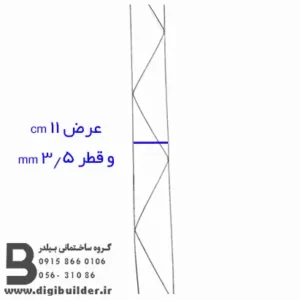 میلگرد بستر عرض 11 سانتی متر با قطر 3/5 میلی متر