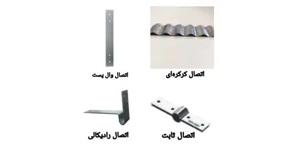 انواعه اتصالات هبلکس ( اتصال کرکره ای - اتصال وال پست - اتصال ثابت - اتصال رادیکالی )